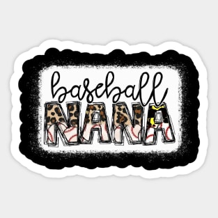 Baseball Nana Leopard Shirt Baseball Nana Sticker